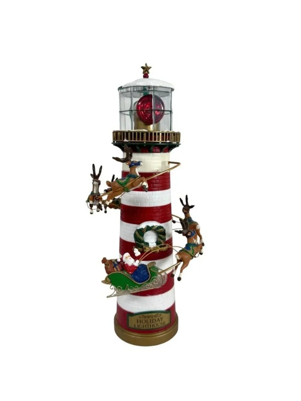 Mr. Christmas Holiday Lighthouse Rotating Lights Up Santa 12